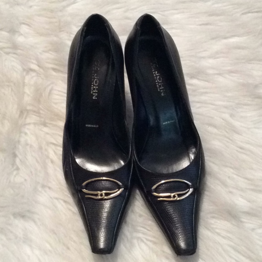 St. John Collection Leather & Reptile Heels